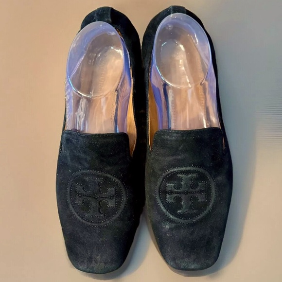 Tory Burch Shoes - TORY BURCH Leigh Suede Square Toe Loafer Flats in Black Size 9.5 EUC!